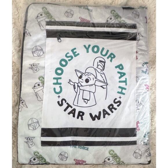 Disney Star Wars The Mandalorian Picnic Blanket Tote New V-I New Baby Yoda Grogu - Picture 2 of 6